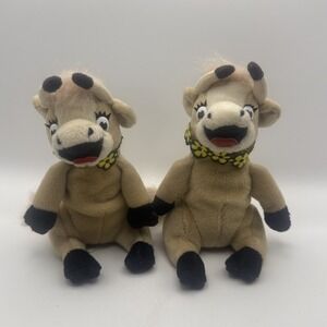 Vintage Y2K Borden Elsie The Cow Small 6" Plush Lot Of 2